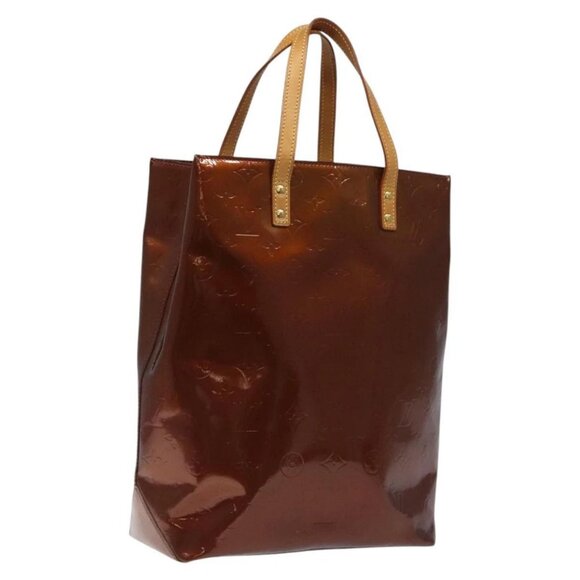 LOUIS VUITTON Monogram Vernis Reade MM Hand Bag Bronze - Picture 1 of 15